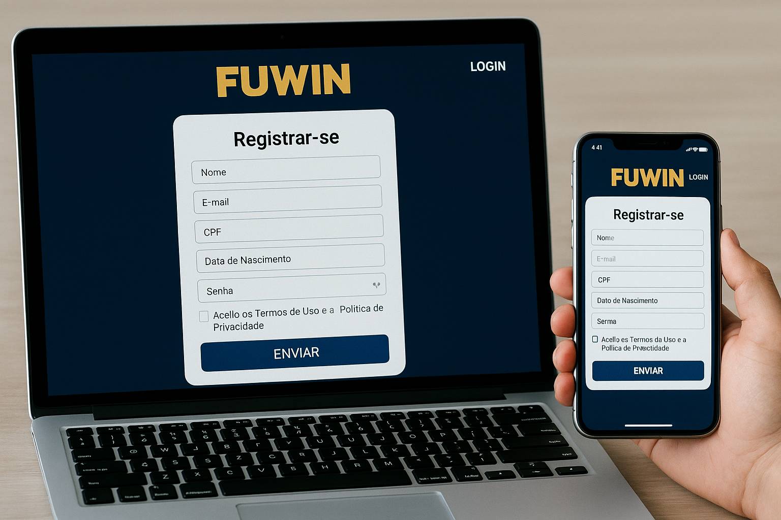 Não Perca tempo, o rRgistro na site FUWIN